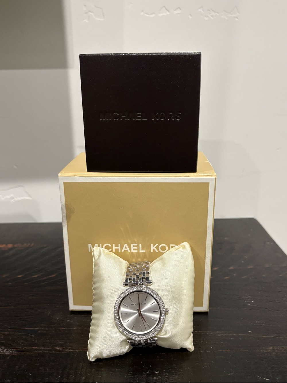 Michael Kors Silver Crystal-Accent Bracelet Watch